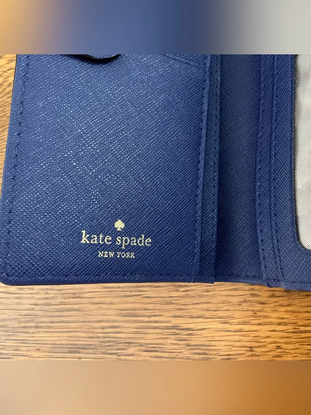 kate spade Navy and White Saffiano Wallet